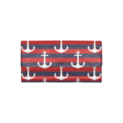 Nautical Pattern Print Design A05 Women's Trifold Wallet