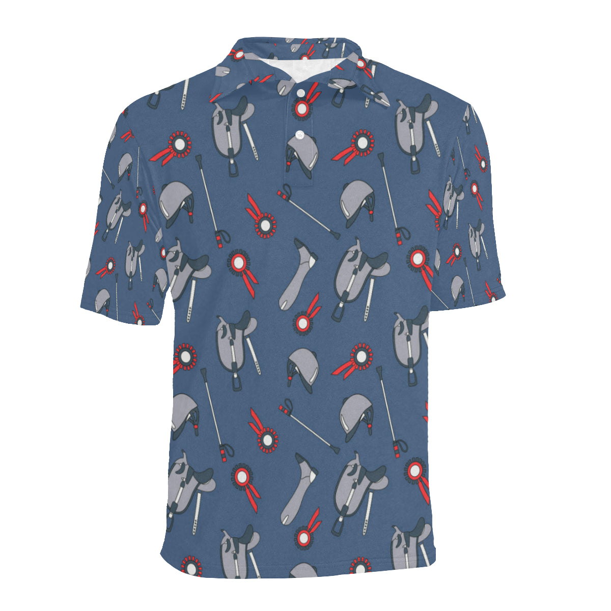 Equestrian Equipment Background Men Polo Shirt