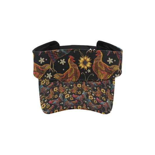 Chicken Embroidery Style Unisex Sun Visor