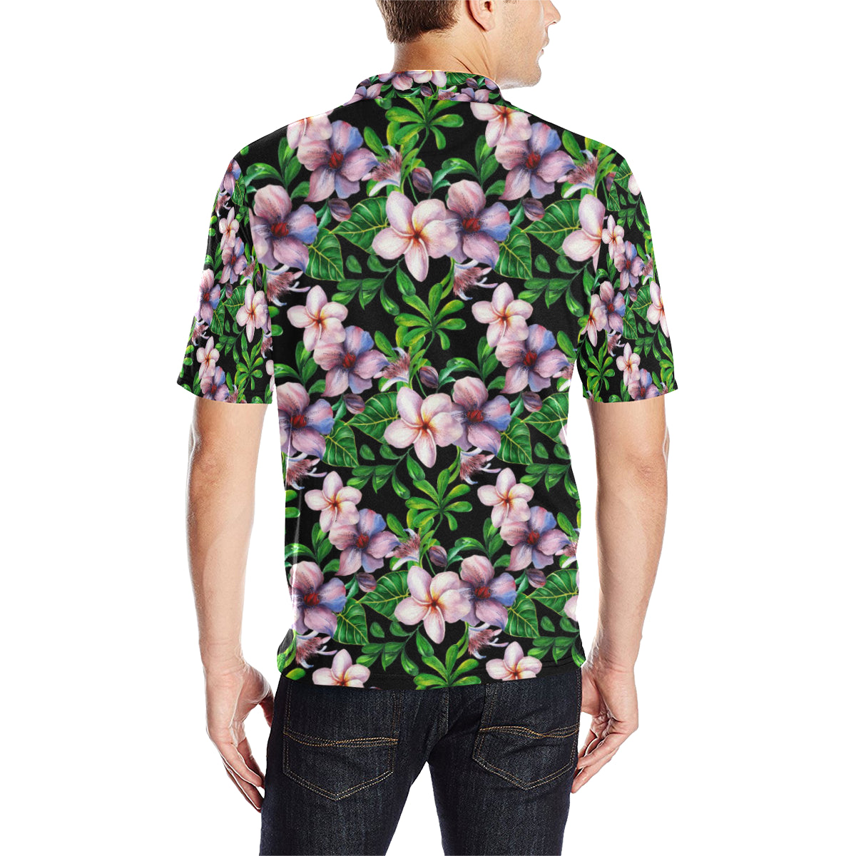 Plumeria Pattern Print Design PM01 Men Polo Shirt