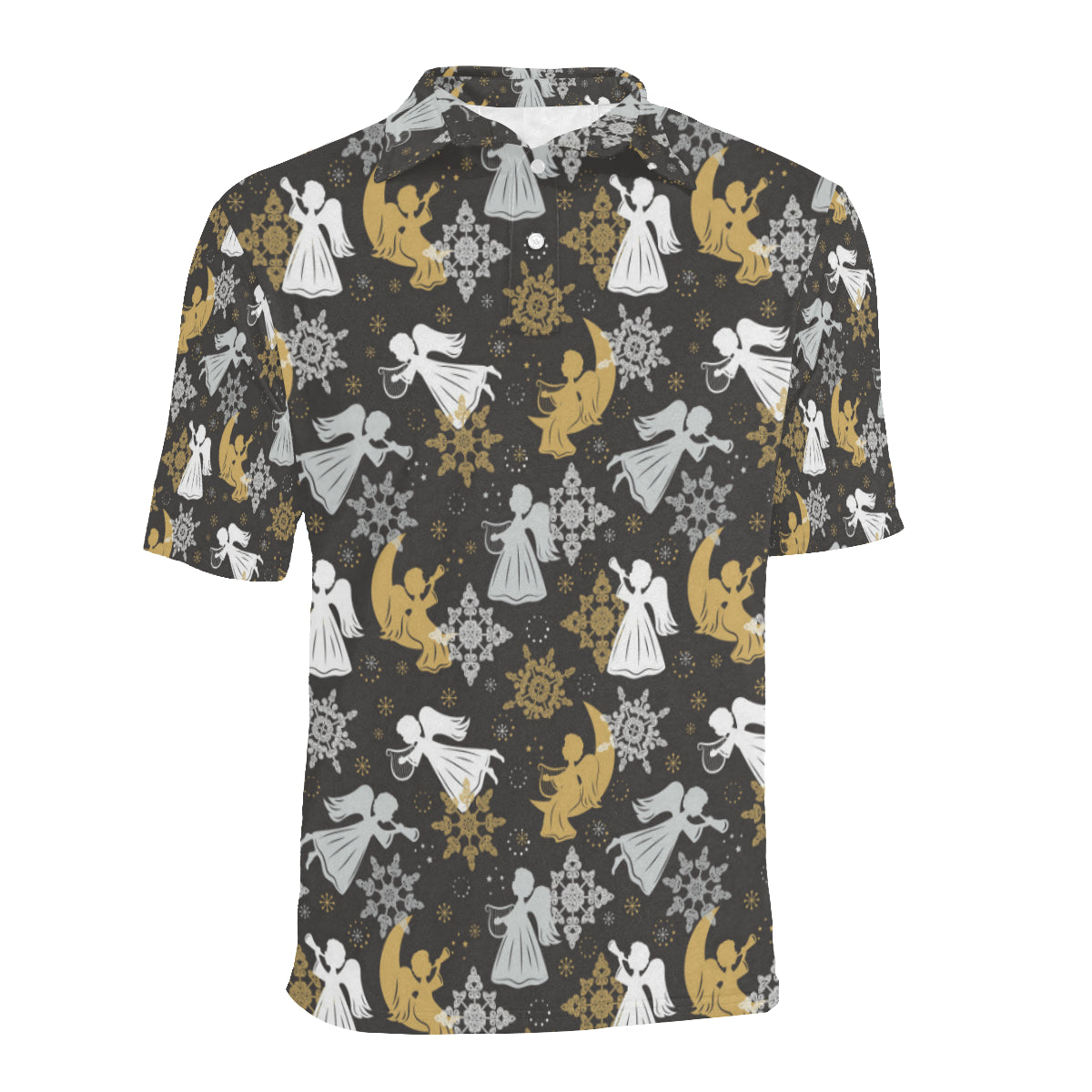 Angel Pattern Print Design 04 Men Polo Shirt