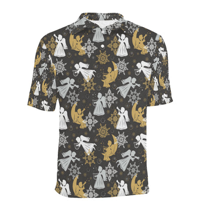 Angel Pattern Print Design 04 Men Polo Shirt