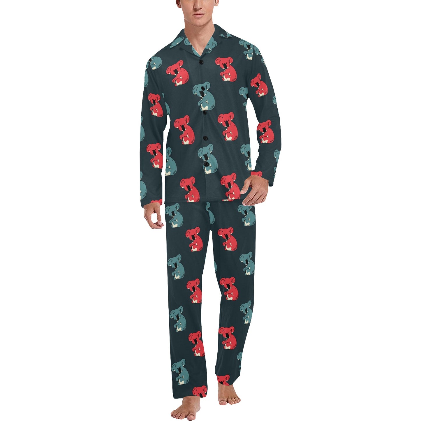 Koala Pattern Print Design 02 Men's Long Pajama Set