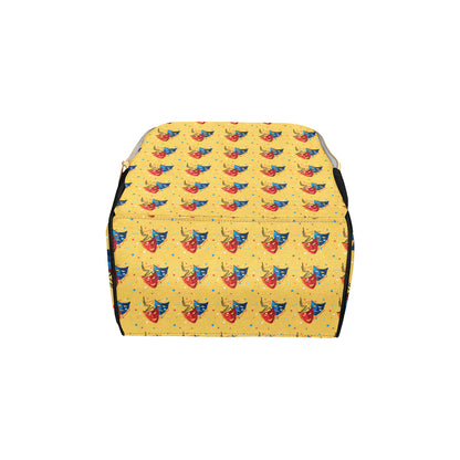 Acting Mask Pattern Print Design 02 Diaper Bag Backpack
