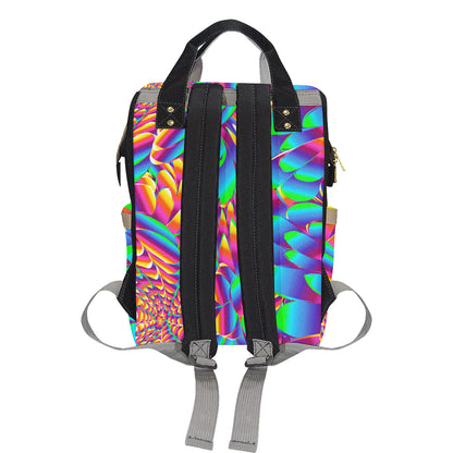 Psychedelic Trippy Pattern Diaper Bag Backpack