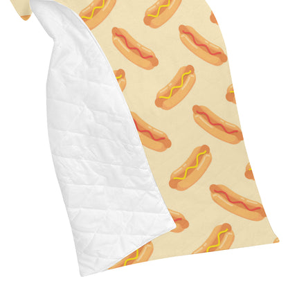 Hot Dog Pattern Print Design 05 Premium Quilt
