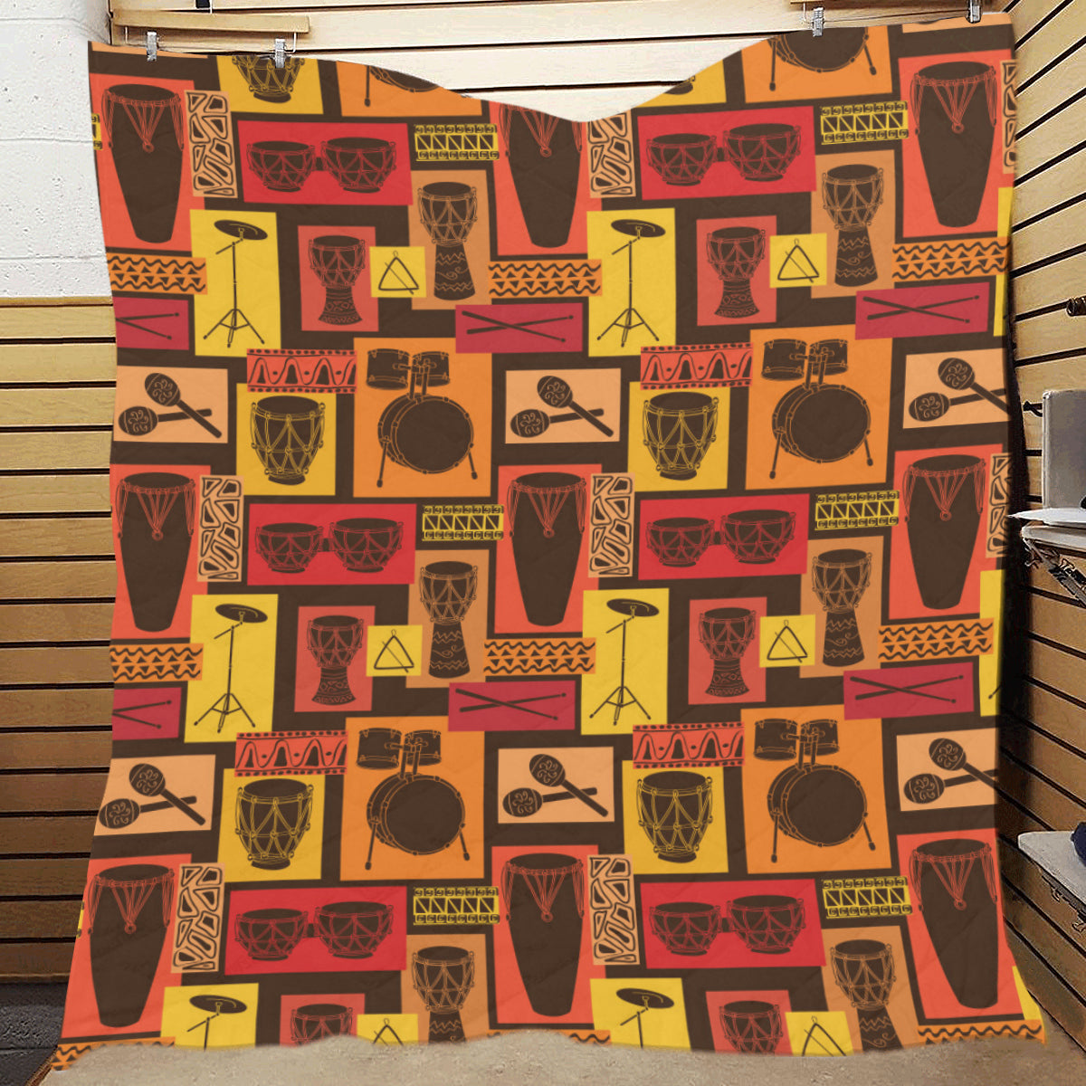 Percussion Pattern Print Design 02 Premium Quilt