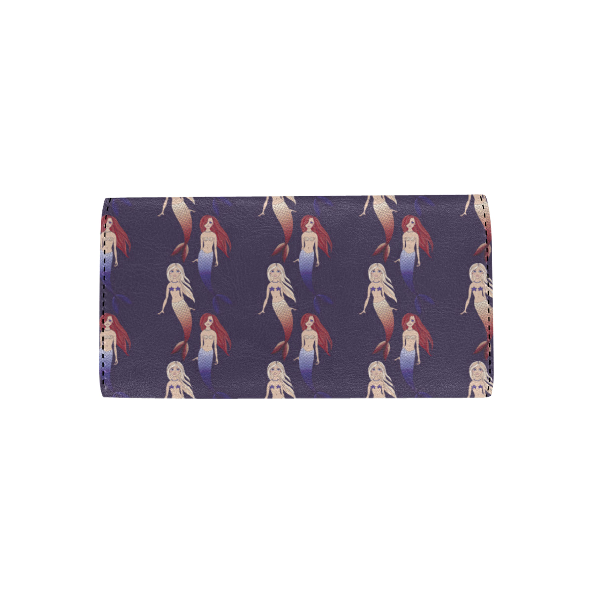 Mermaid Pattern Print Design 02 Women's Trifold Wallet