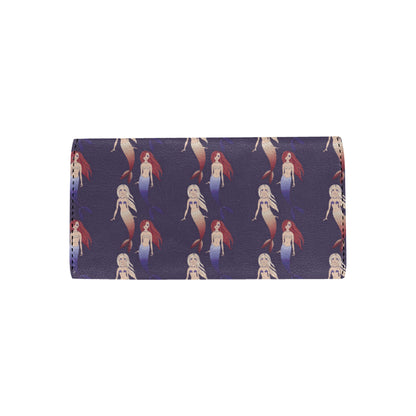 Mermaid Pattern Print Design 02 Women's Trifold Wallet