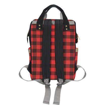 Buffalo check Red Pattern Print Design 05 Diaper Bag Backpack