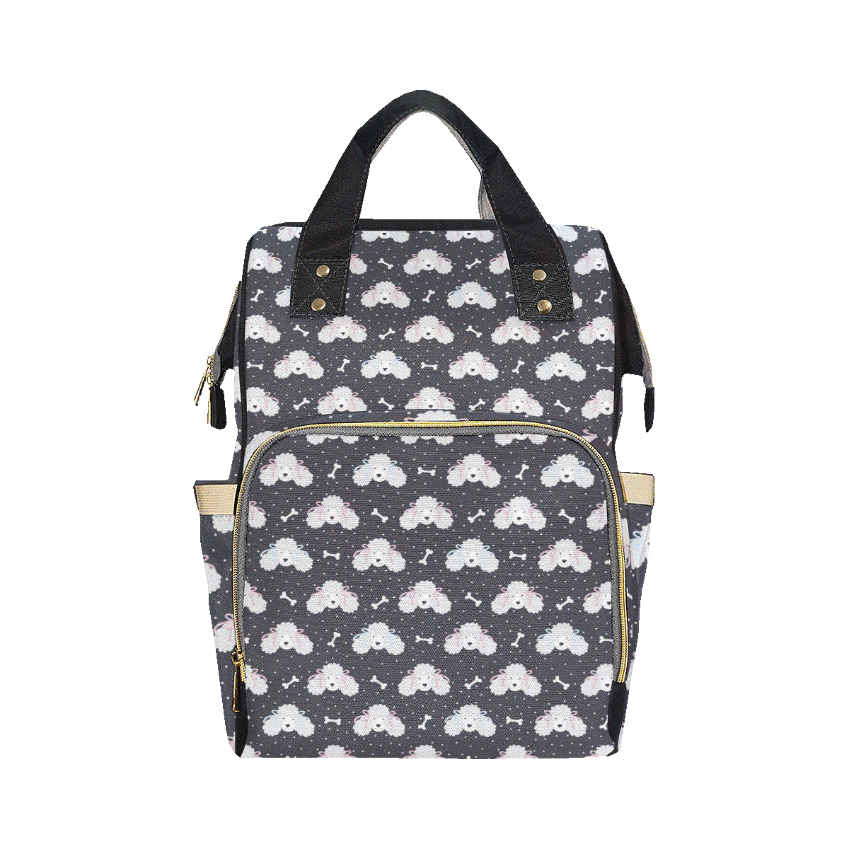 Poodle Pattern Print Design A03 Diaper Bag Backpack