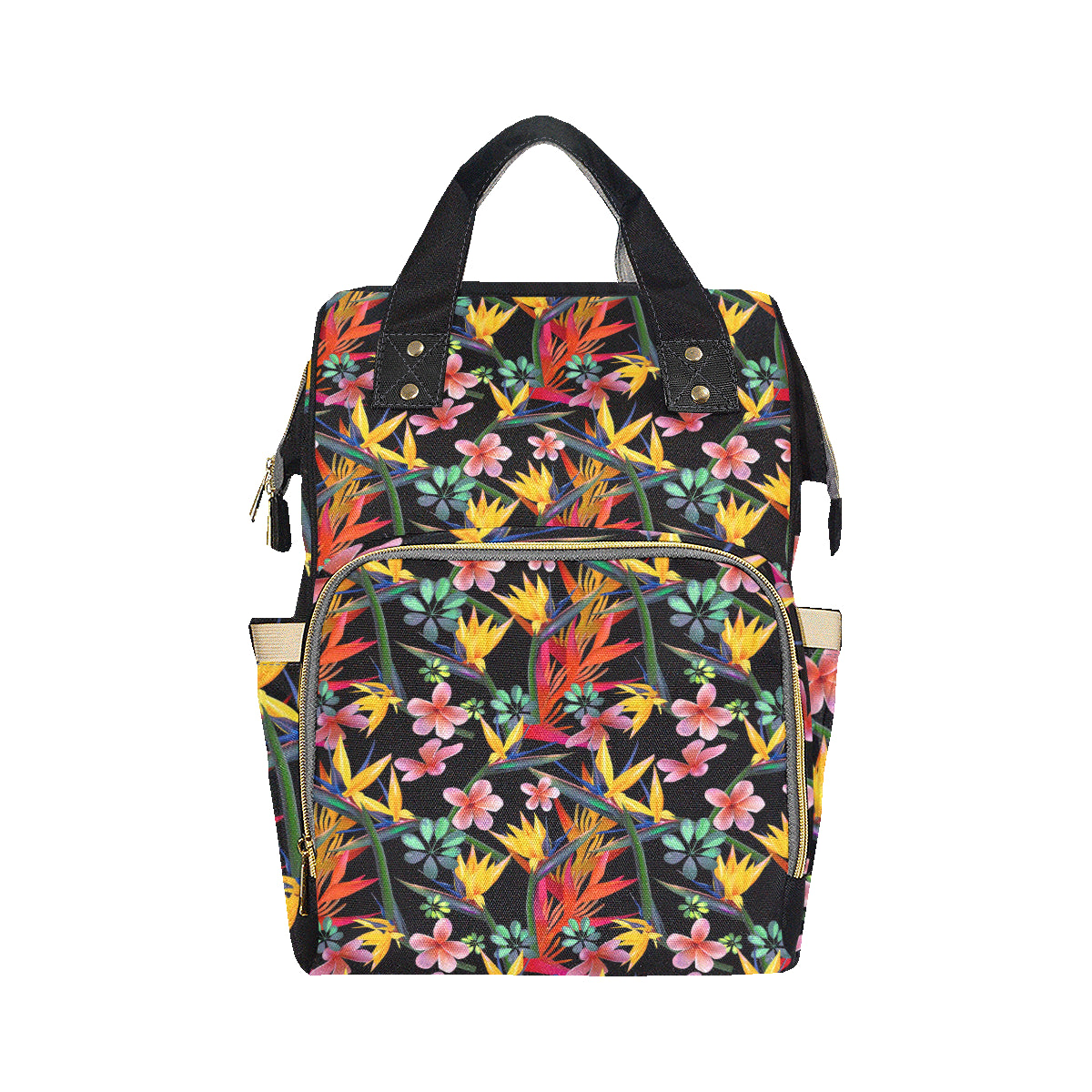 Tropical Flower Pattern Print Design TF015 Diaper Bag Backpack