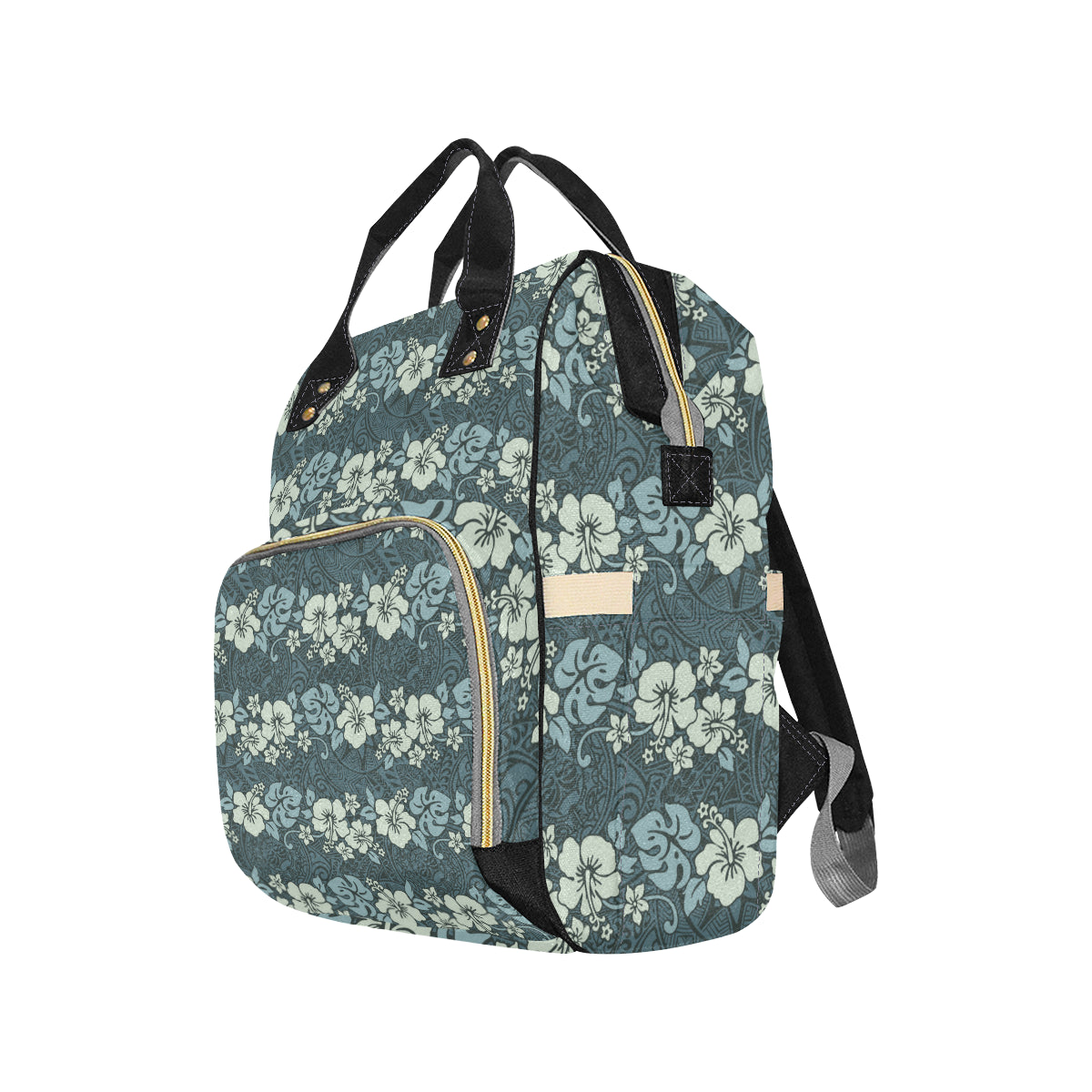 Flower Hawaiian Hibiscus Style Print Pattern Diaper Bag Backpack