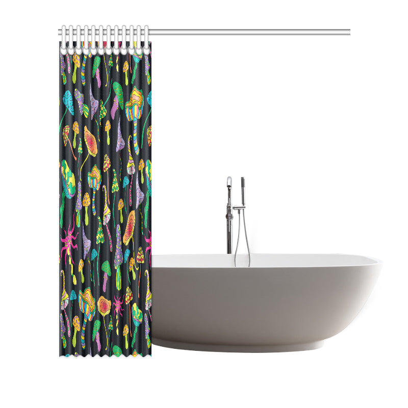 Psychedelic Mushroom Pattern Print Design A02 Shower Curtain