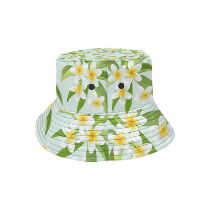 Yellow Plumeria Pattern Print Design PM024 Unisex Bucket Hat