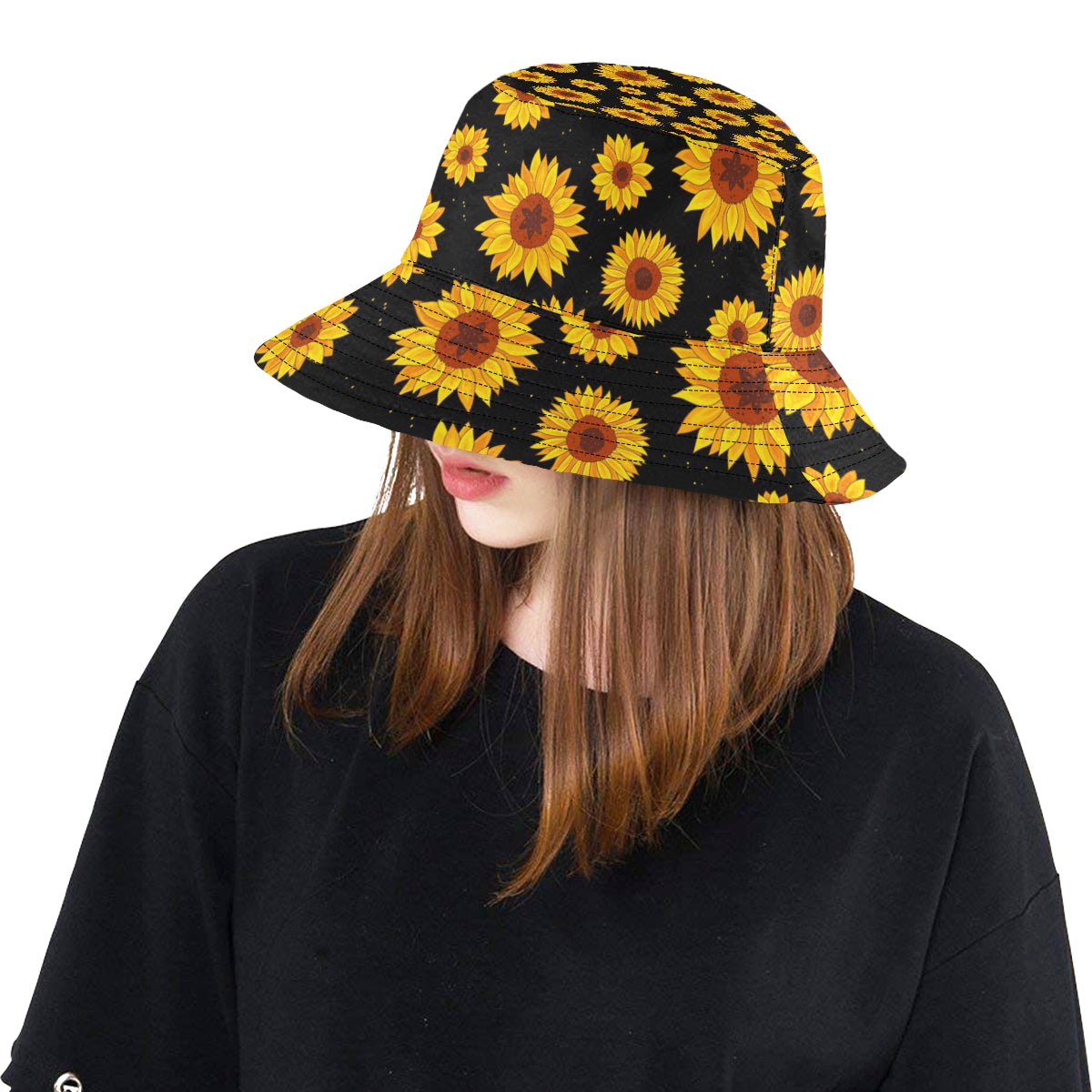 Sunflower Pattern Print Design SF09 Unisex Bucket Hat