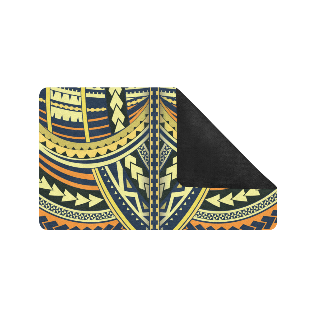 Polynesian Tattoo Print Rubber Doormat