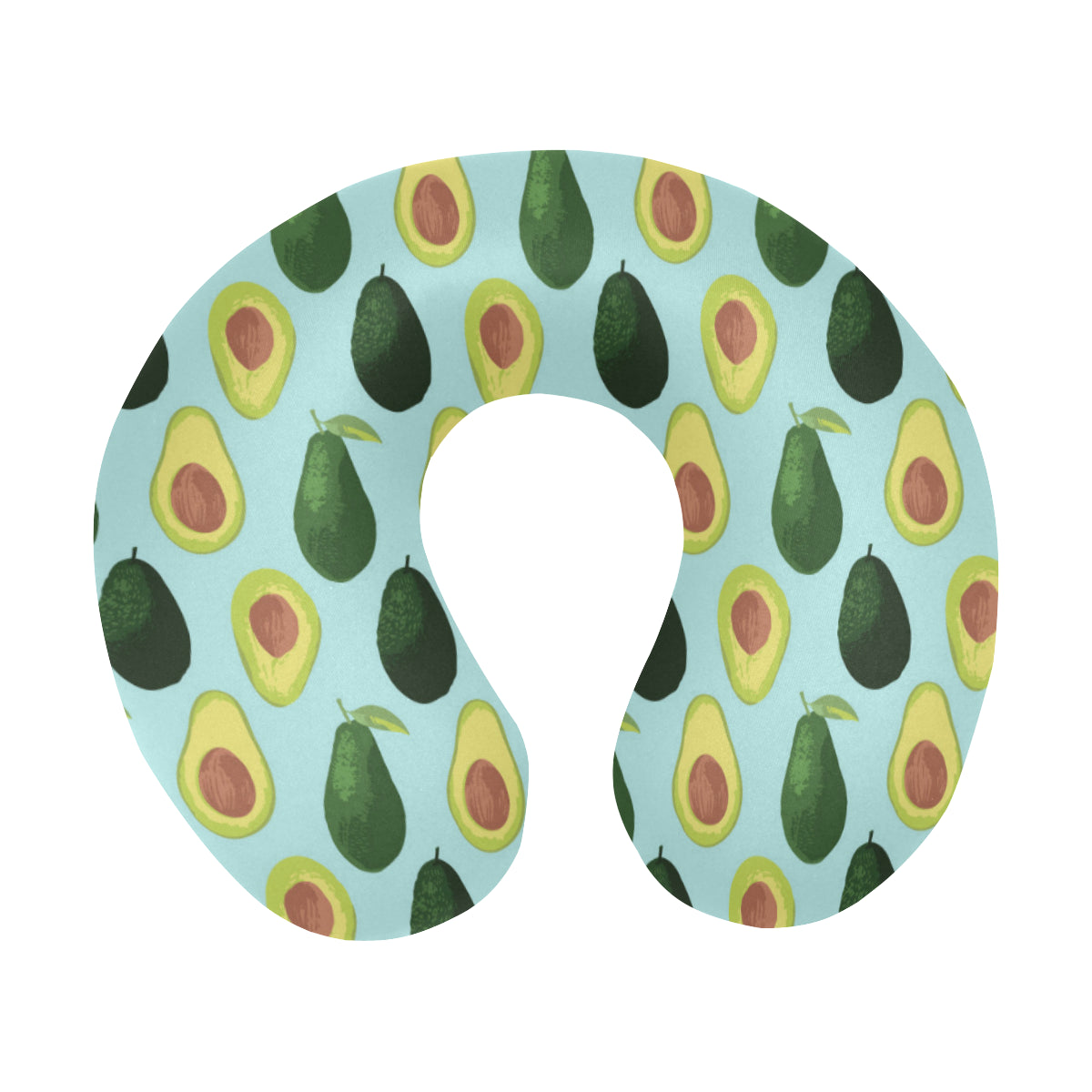Avocado Pattern Print Design 04 U-Shaped Travel Neck Pillow
