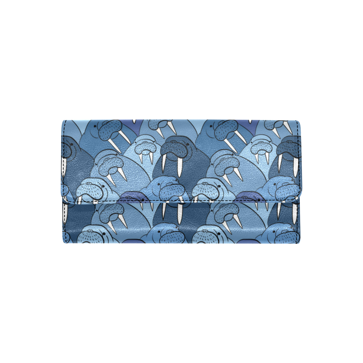 Walrus Pattern Print Design 01 Women's Trifold Wallet