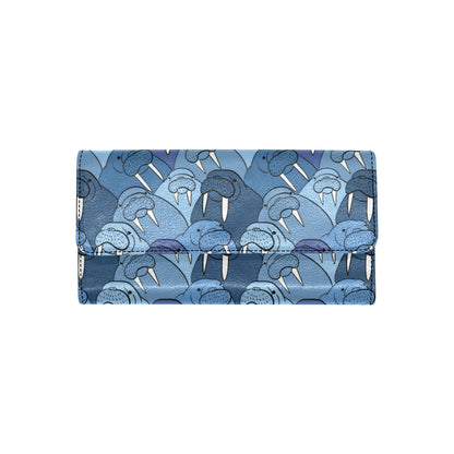 Walrus Pattern Print Design 01 Women's Trifold Wallet