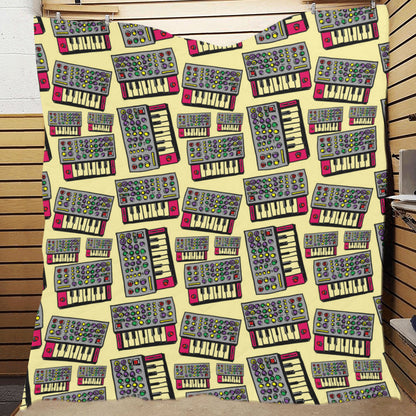 Synthesizer Pattern Print Design 01 Premium Quilt