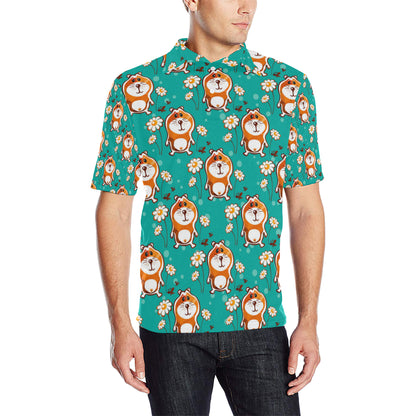 Hamster Pattern Print Design 01 Men Polo Shirt