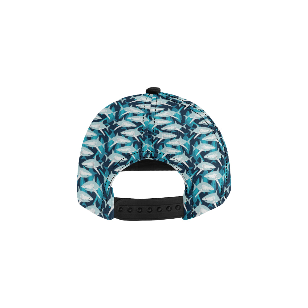 Shark Design Print Snapback Cap