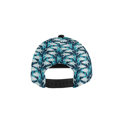 Shark Design Print Snapback Cap