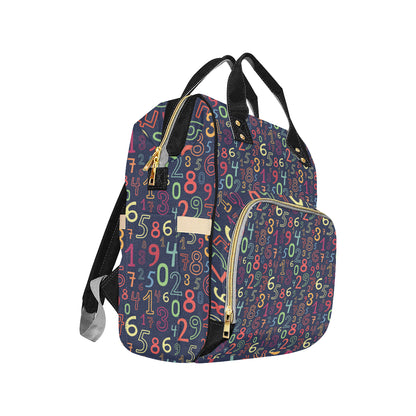 Number Pattern Print Design A01 Diaper Bag Backpack