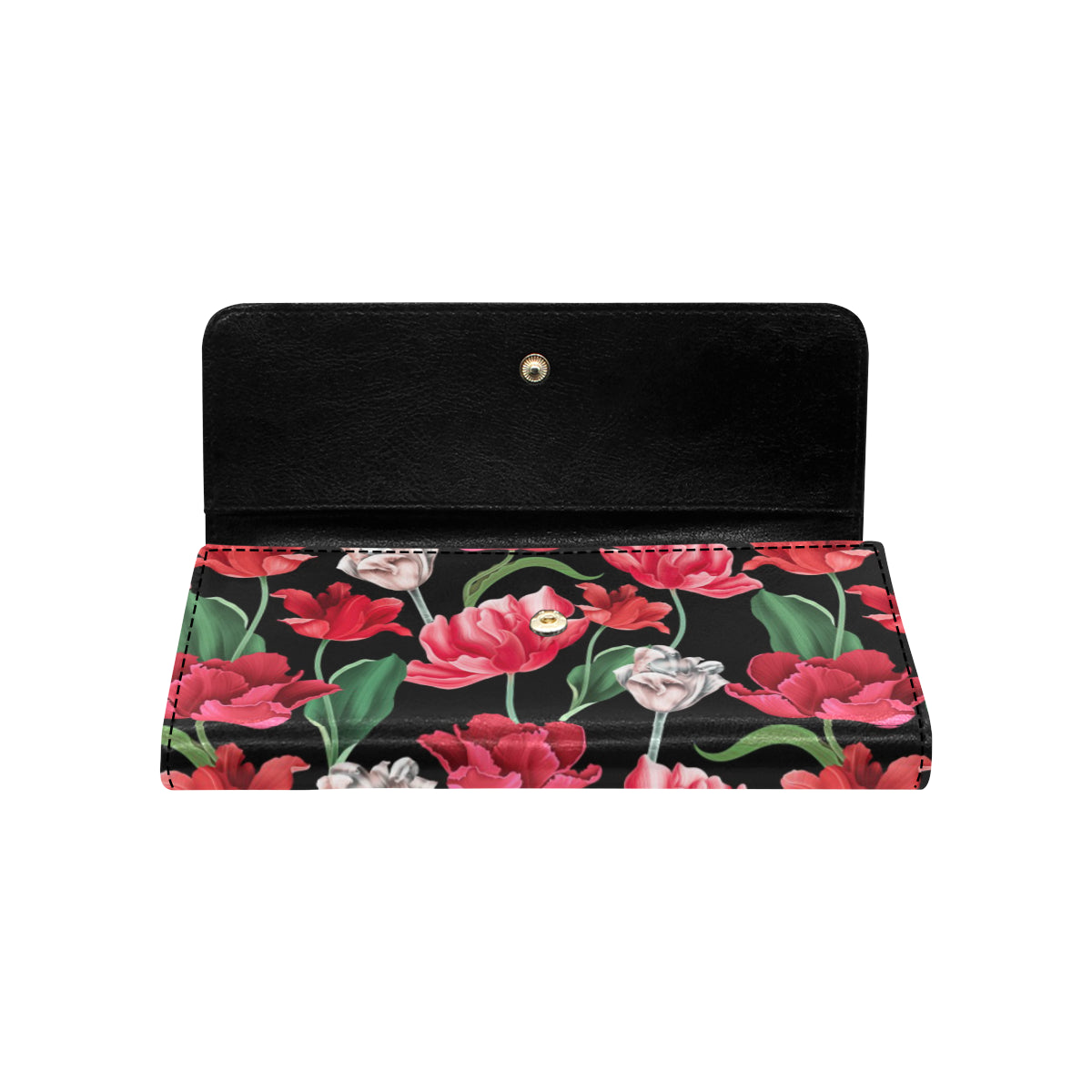 Tulip Pattern Print Design TP08 Women's Trifold Wallet