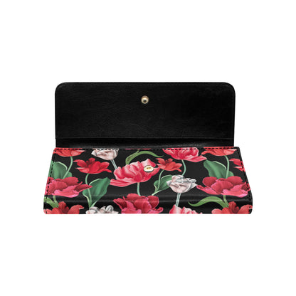 Tulip Pattern Print Design TP08 Women's Trifold Wallet