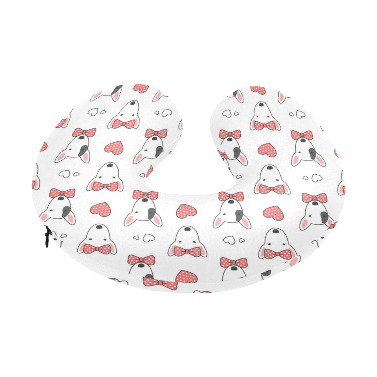 Bull Terriers Pattern Print Design 08 U-Shaped Travel Neck Pillow