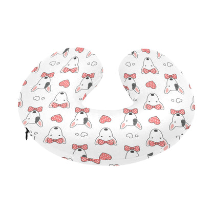Bull Terriers Pattern Print Design 08 U-Shaped Travel Neck Pillow