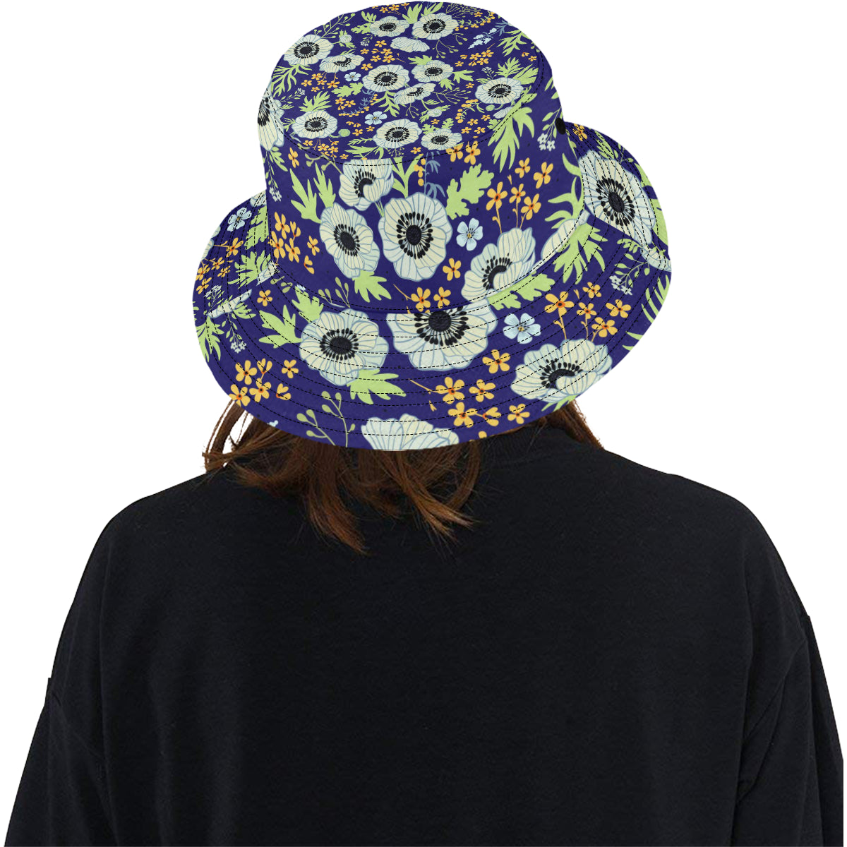 Anemone Pattern Print Design AM06 Unisex Bucket Hat