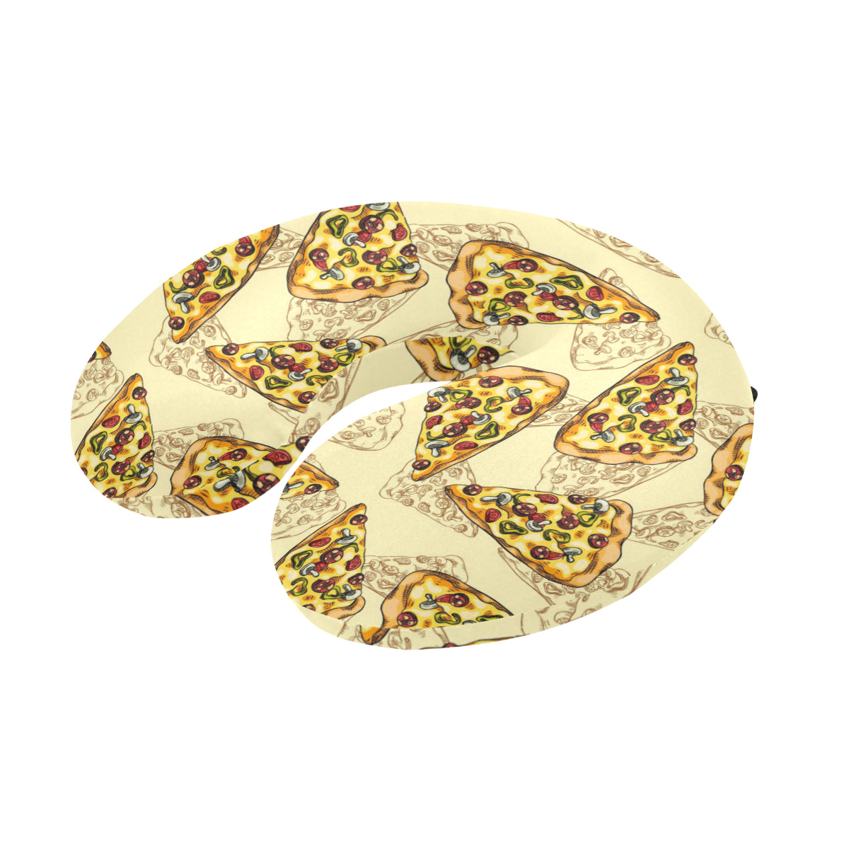 Pizza Pattern Print Design A01 U-Shaped Travel Neck Pillow