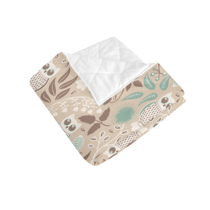 Owl Pattern Print Design A02 Premium Quilt