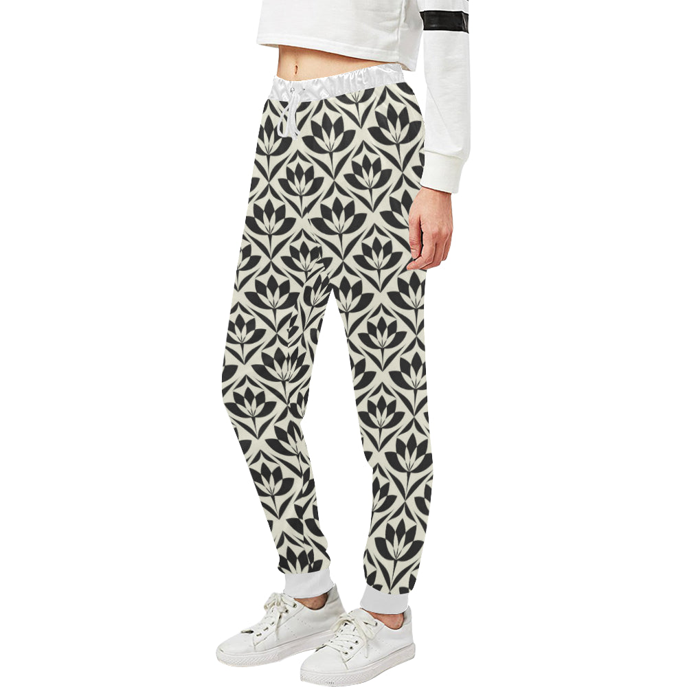 Lotus Pattern Print Unisex Sweatpants