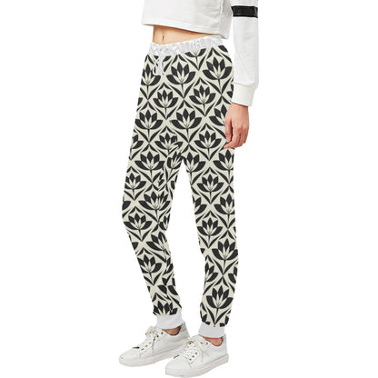 Lotus Pattern Print Unisex Sweatpants