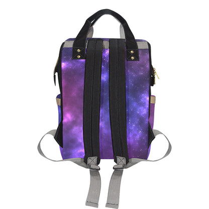 Celestial Purple Blue Galaxy Diaper Bag Backpack