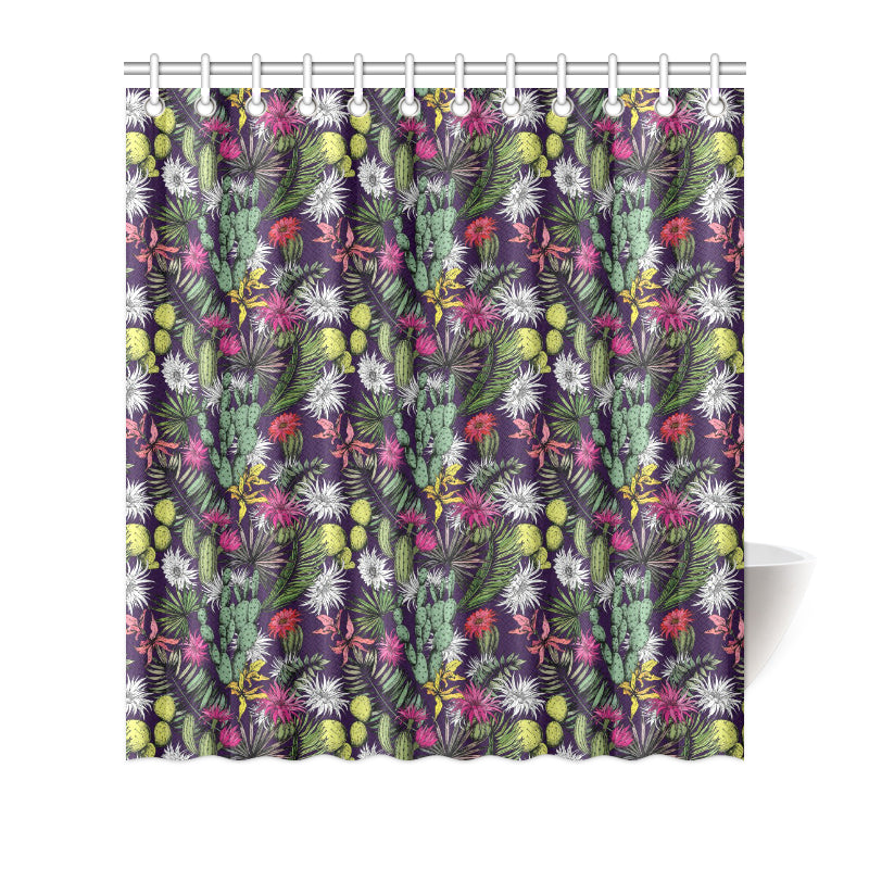 Cactus Pattern Print Design 08 Shower Curtain
