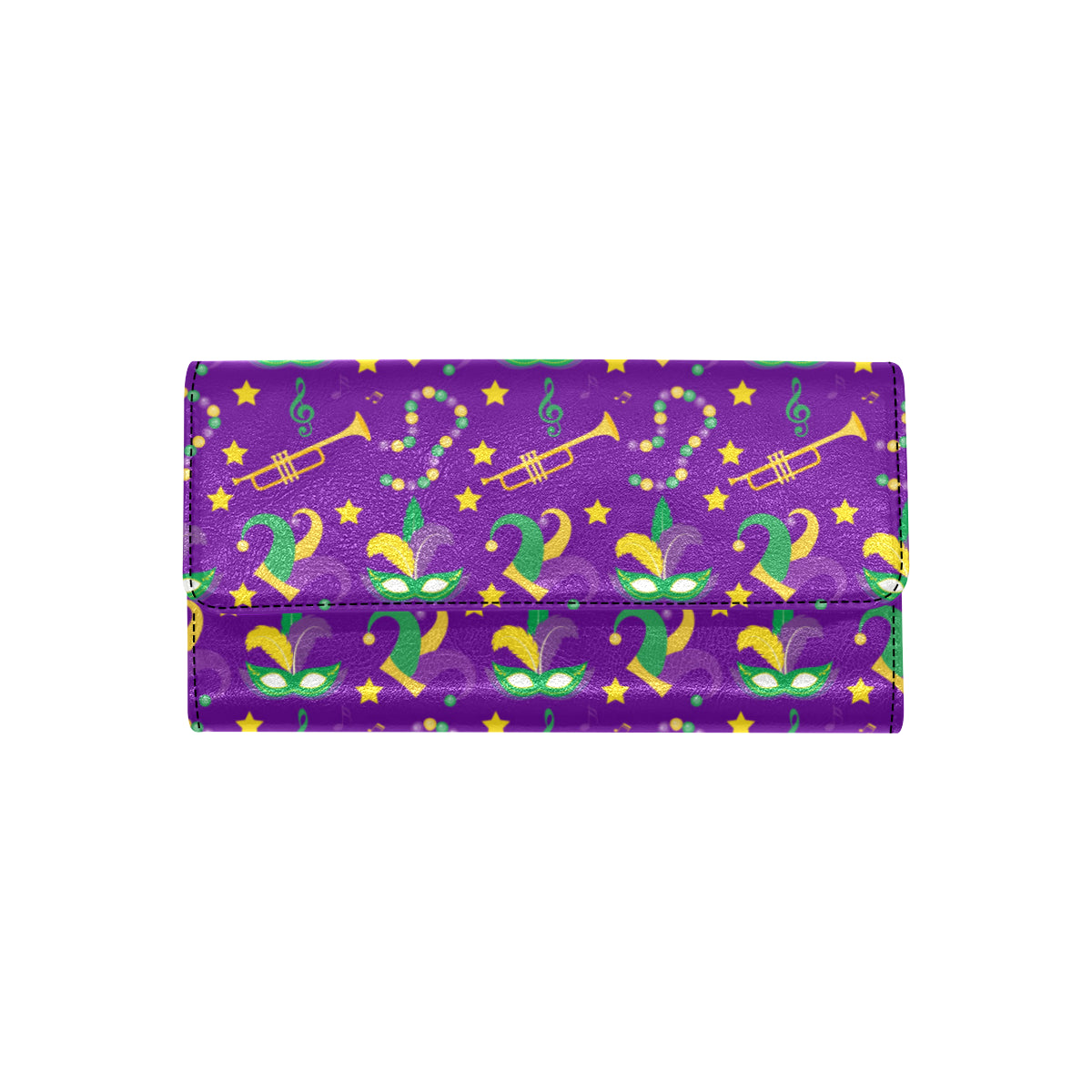 Mardi Gras Pattern Print Design 06 Women's Trifold Wallet