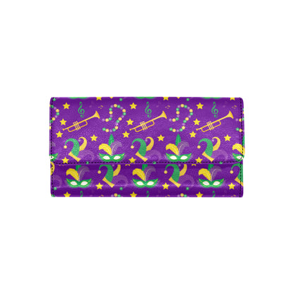 Mardi Gras Pattern Print Design 06 Women's Trifold Wallet