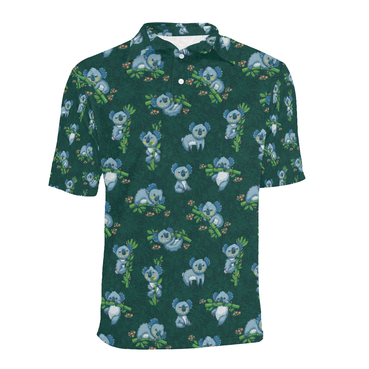 Koala Blue Design Print Men Polo Shirt