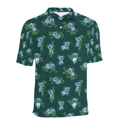 Koala Blue Design Print Men Polo Shirt
