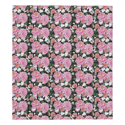 Dahlia Pattern Print Design 02 Premium Quilt