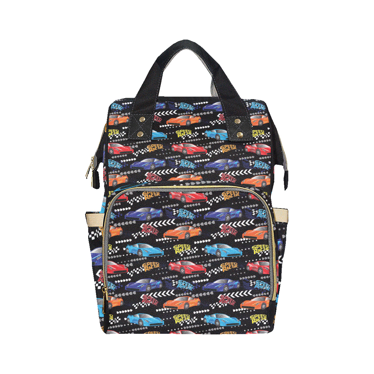 Racing Pattern Print Design A05 Diaper Bag Backpack
