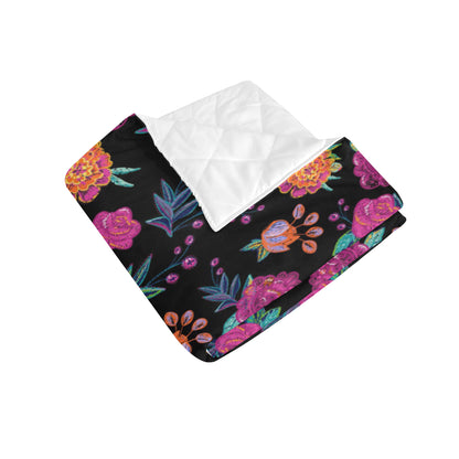 Marigold Pattern Print Design MR02 Premium Quilt