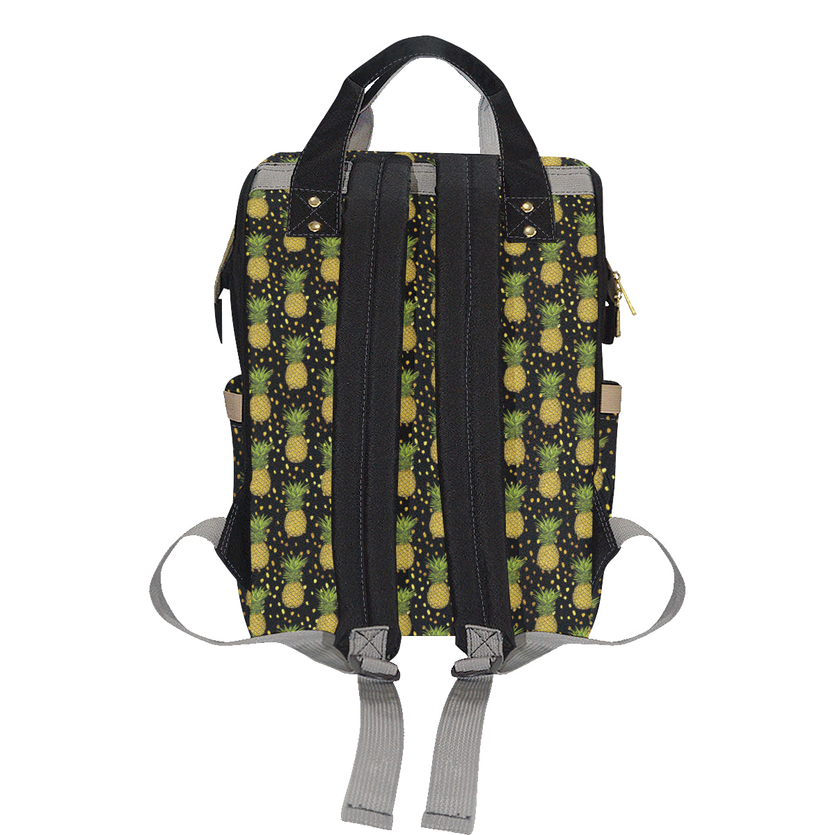 Pineapple Gold Dot Themed Print Diaper Bag Backpack