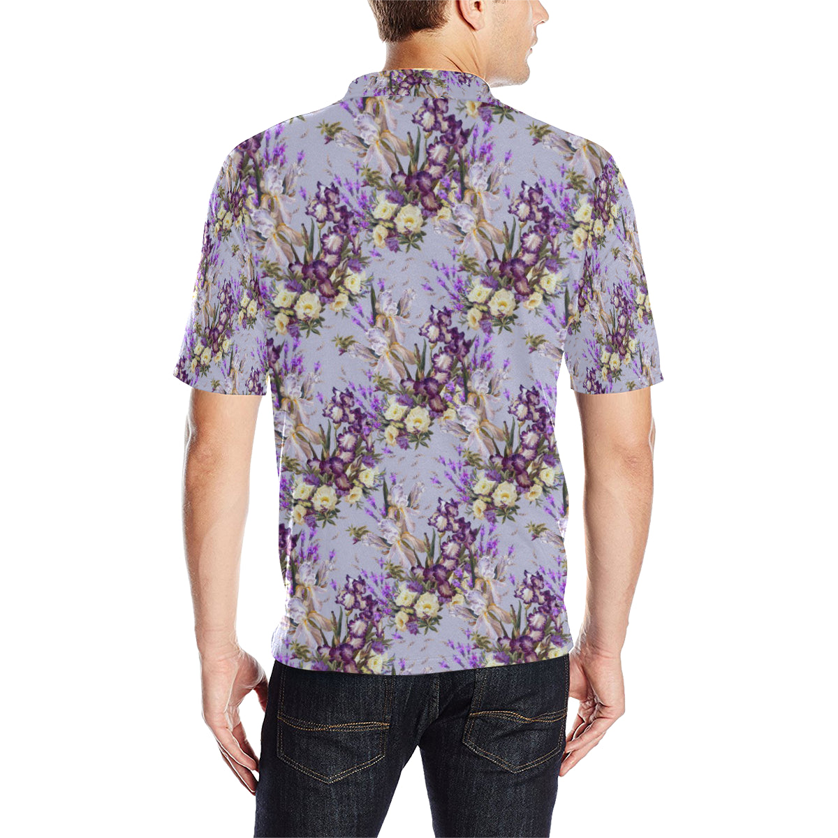 Iris Pattern Print Design IR07 Men Polo Shirt