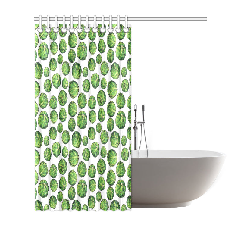 Brussels Sprouts Pattern Print Design 02 Shower Curtain